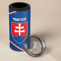 Custom Slovakia Football 4 in 1 Can Cooler Tumbler Come On Sokoli Falcon Pattern