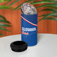 Custom Slovakia Football 4 in 1 Can Cooler Tumbler Come On Sokoli Falcon Pattern