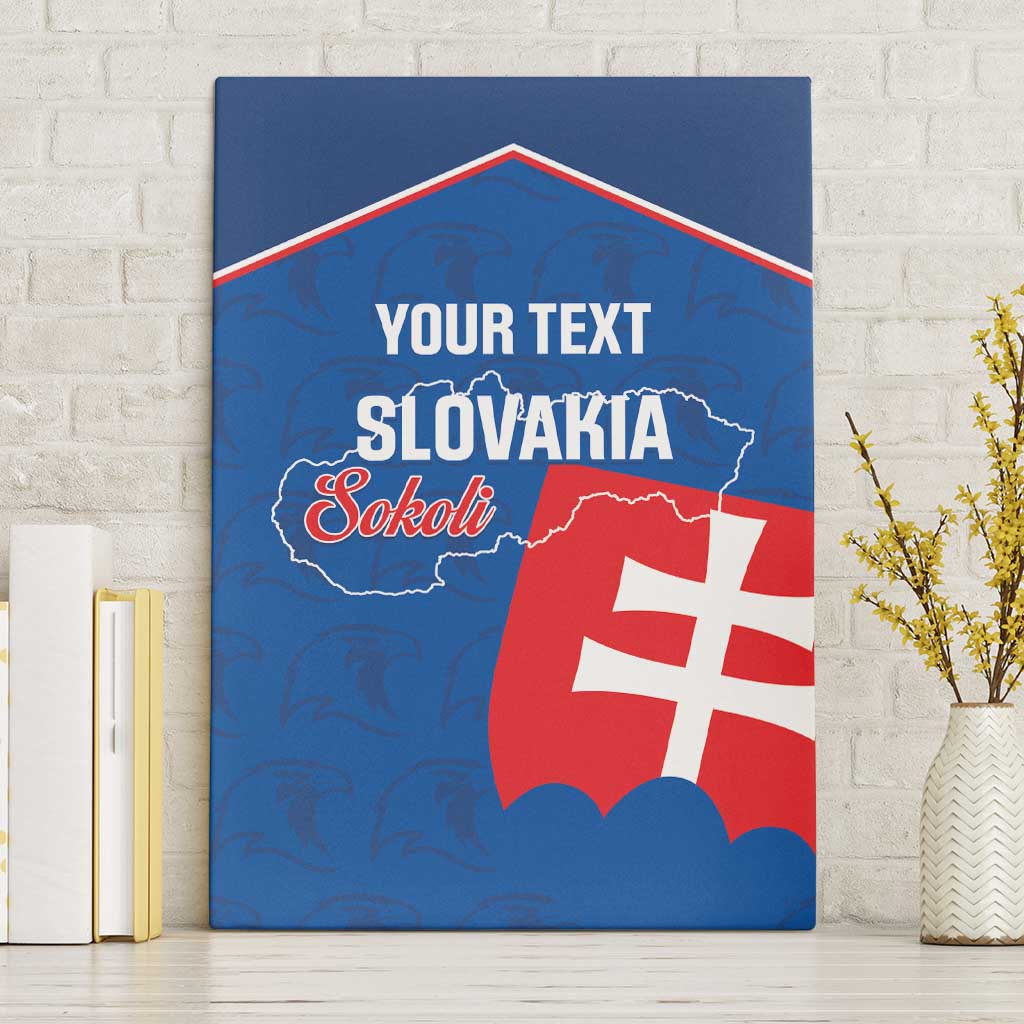Custom Slovakia Football Canvas Wall Art Come On Sokoli Falcon Pattern