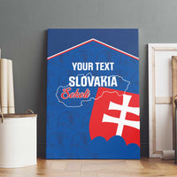 Custom Slovakia Football Canvas Wall Art Come On Sokoli Falcon Pattern