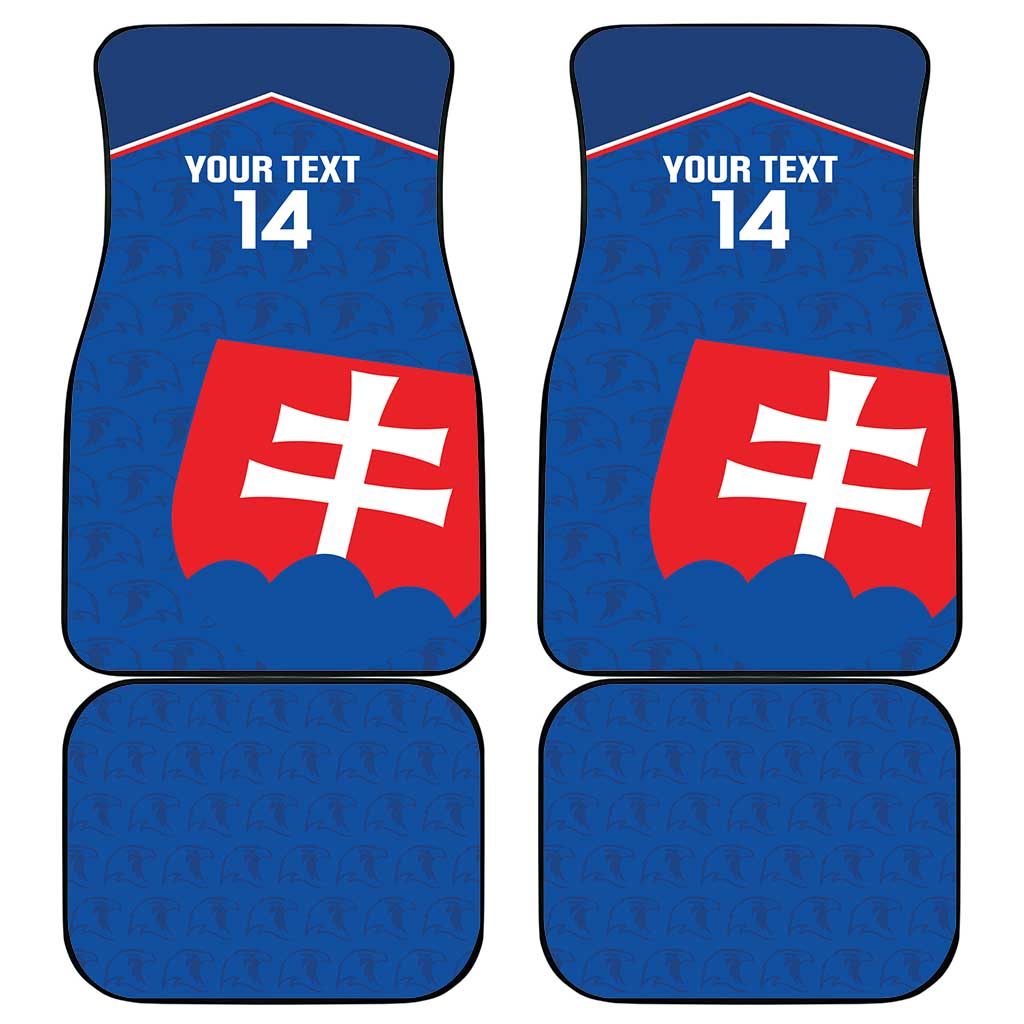 Custom Slovakia Football Car Mats Come On Sokoli Falcon Pattern