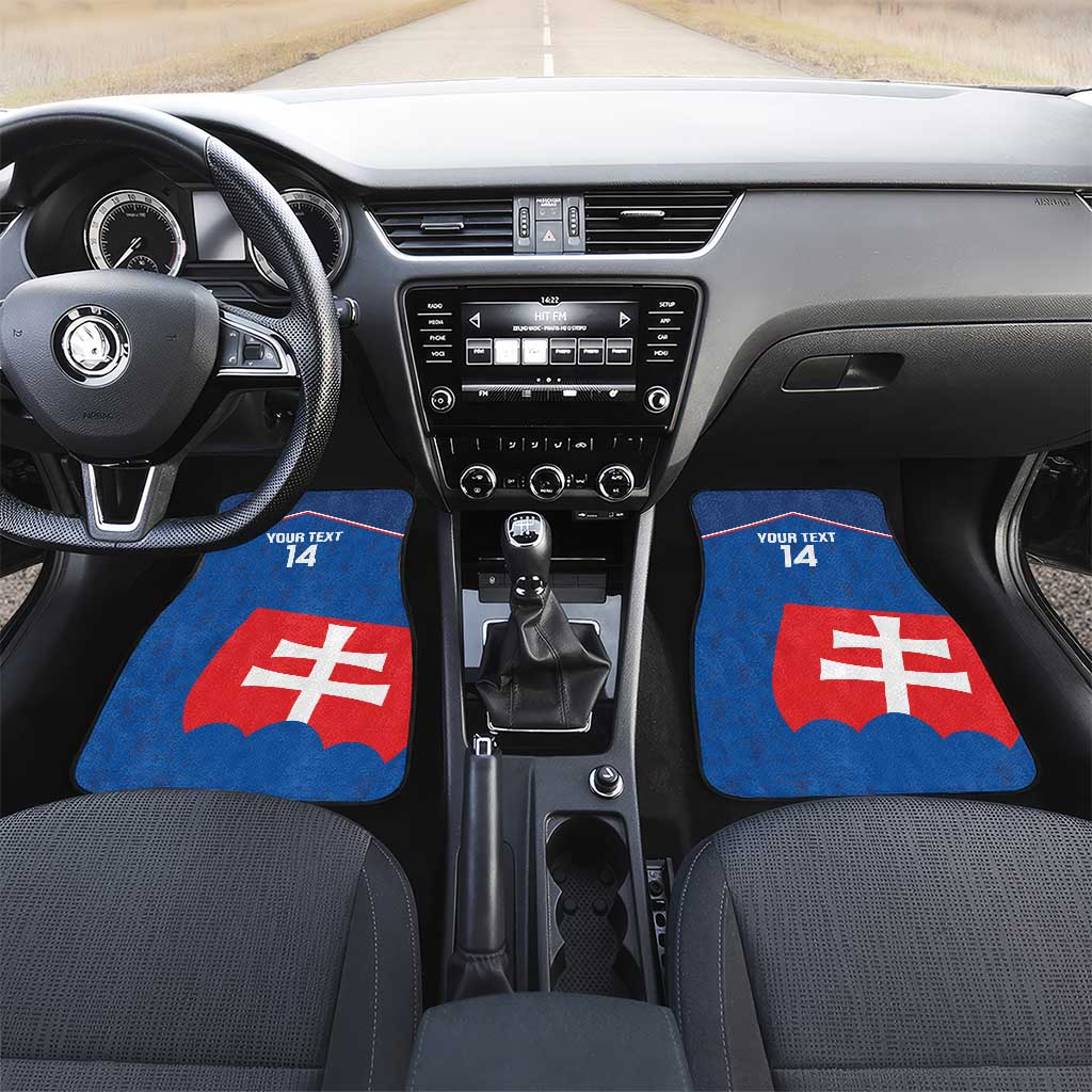 Custom Slovakia Football Car Mats Come On Sokoli Falcon Pattern