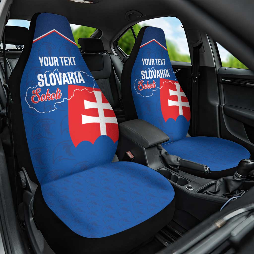 Custom Slovakia Football Car Seat Cover Come On Sokoli Falcon Pattern