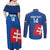 Custom Slovakia Football Couples Matching Off Shoulder Maxi Dress and Long Sleeve Button Shirt Come On Sokoli Falcon Pattern