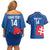Custom Slovakia Football Couples Matching Off Shoulder Short Dress and Hawaiian Shirt Come On Sokoli Falcon Pattern