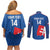 Custom Slovakia Football Couples Matching Off Shoulder Short Dress and Long Sleeve Button Shirt Come On Sokoli Falcon Pattern