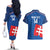 Custom Slovakia Football Couples Matching Off The Shoulder Long Sleeve Dress and Hawaiian Shirt Come On Sokoli Falcon Pattern