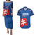 Custom Slovakia Football Couples Matching Puletasi and Hawaiian Shirt Come On Sokoli Falcon Pattern