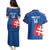 Custom Slovakia Football Couples Matching Puletasi and Hawaiian Shirt Come On Sokoli Falcon Pattern