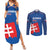 Custom Slovakia Football Couples Matching Summer Maxi Dress and Long Sleeve Button Shirt Come On Sokoli Falcon Pattern