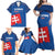 Custom Slovakia Football Family Matching Off Shoulder Maxi Dress and Hawaiian Shirt Come On Sokoli Falcon Pattern