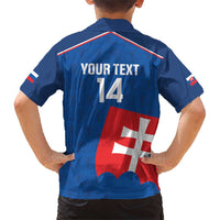 Custom Slovakia Football Family Matching Short Sleeve Bodycon Dress and Hawaiian Shirt Come On Sokoli Falcon Pattern