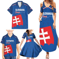 Custom Slovakia Football Family Matching Summer Maxi Dress and Hawaiian Shirt Come On Sokoli Falcon Pattern