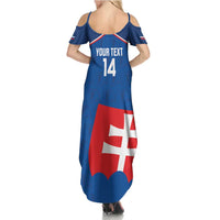 Custom Slovakia Football Family Matching Summer Maxi Dress and Hawaiian Shirt Come On Sokoli Falcon Pattern