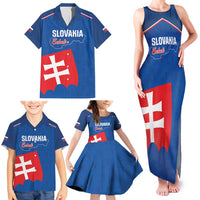 Custom Slovakia Football Family Matching Tank Maxi Dress and Hawaiian Shirt Come On Sokoli Falcon Pattern