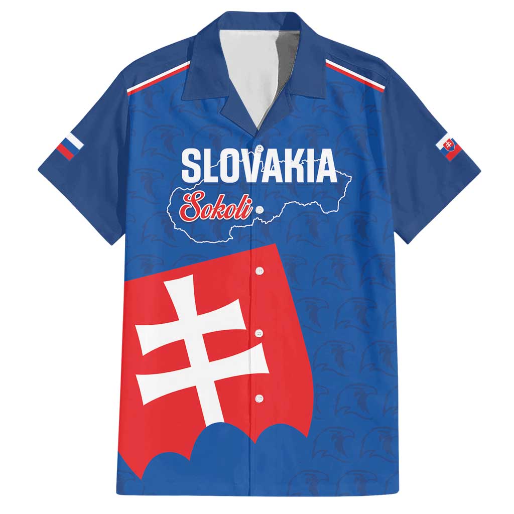 Custom Slovakia Football Hawaiian Shirt Come On Sokoli Falcon Pattern