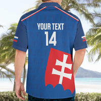 Custom Slovakia Football Hawaiian Shirt Come On Sokoli Falcon Pattern