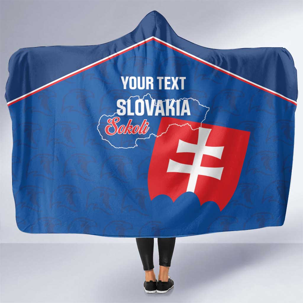 Custom Slovakia Football Hooded Blanket Come On Sokoli Falcon Pattern