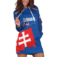Custom Slovakia Football Hoodie Dress Come On Sokoli Falcon Pattern
