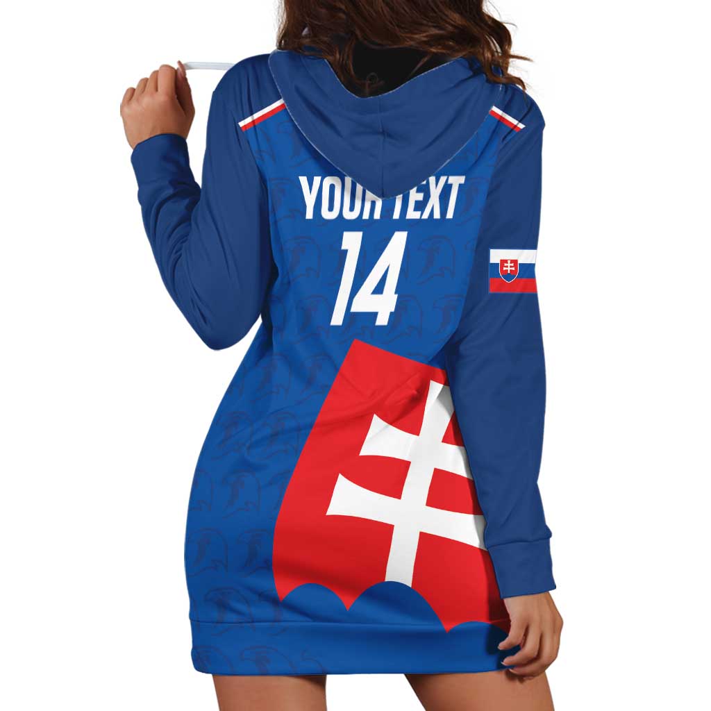 Custom Slovakia Football Hoodie Dress Come On Sokoli Falcon Pattern