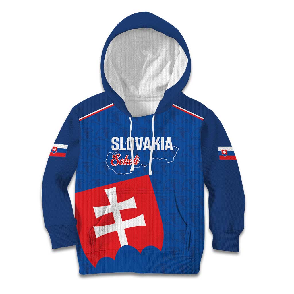 Custom Slovakia Football Kid Hoodie Come On Sokoli Falcon Pattern