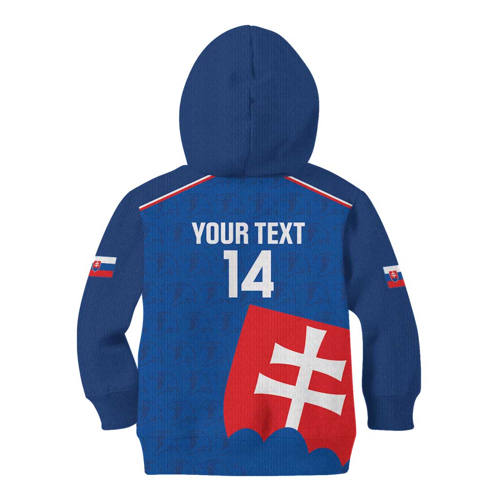 Custom Slovakia Football Kid Hoodie Come On Sokoli Falcon Pattern