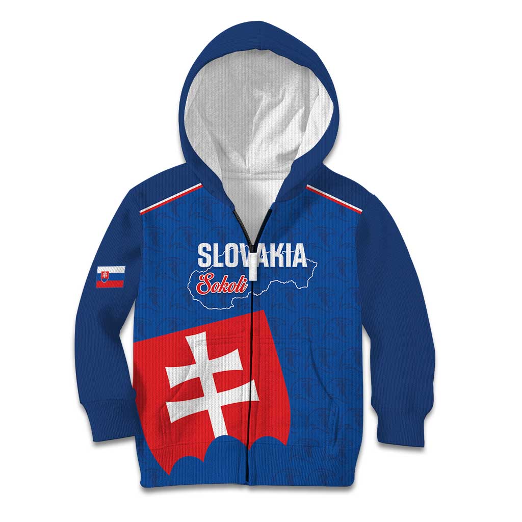 Custom Slovakia Football Kid Hoodie Come On Sokoli Falcon Pattern