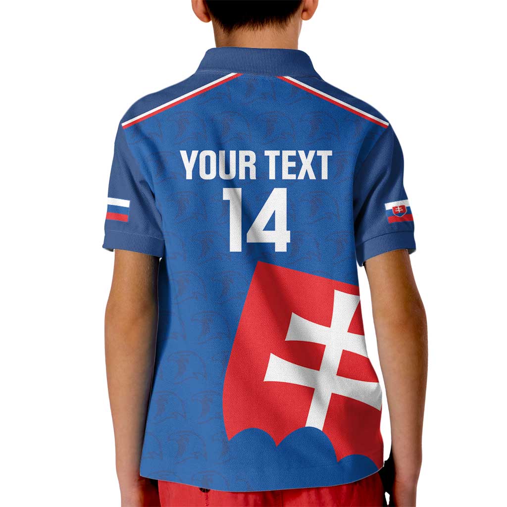 Custom Slovakia Football Kid Polo Shirt Come On Sokoli Falcon Pattern