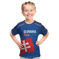 Custom Slovakia Football Kid T Shirt Come On Sokoli Falcon Pattern