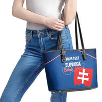 Custom Slovakia Football Leather Tote Bag Come On Sokoli Falcon Pattern