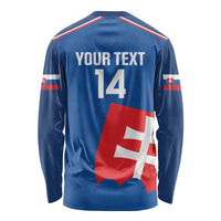 Custom Slovakia Football Long Sleeve Shirt Come On Sokoli Falcon Pattern