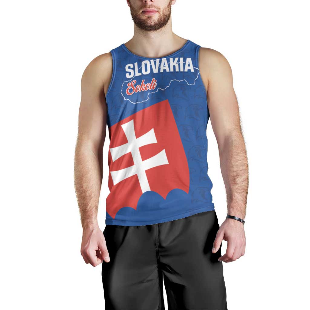 Custom Slovakia Football Men Tank Top Come On Sokoli Falcon Pattern