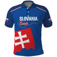 Custom Slovakia Football Polo Shirt Come On Sokoli Falcon Pattern