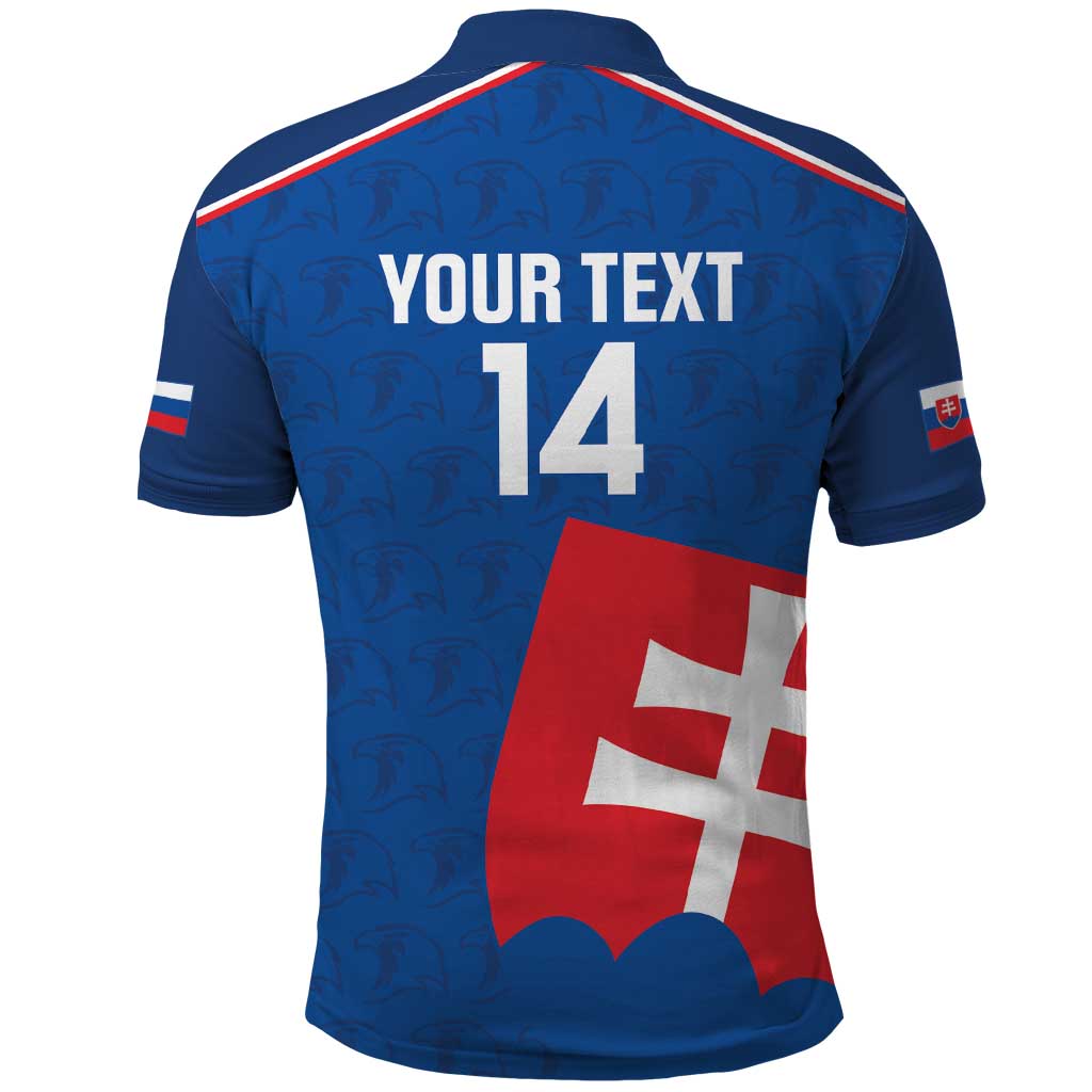 Custom Slovakia Football Polo Shirt Come On Sokoli Falcon Pattern