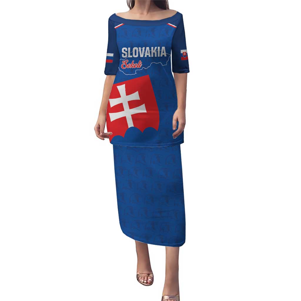 Custom Slovakia Football Puletasi Come On Sokoli Falcon Pattern