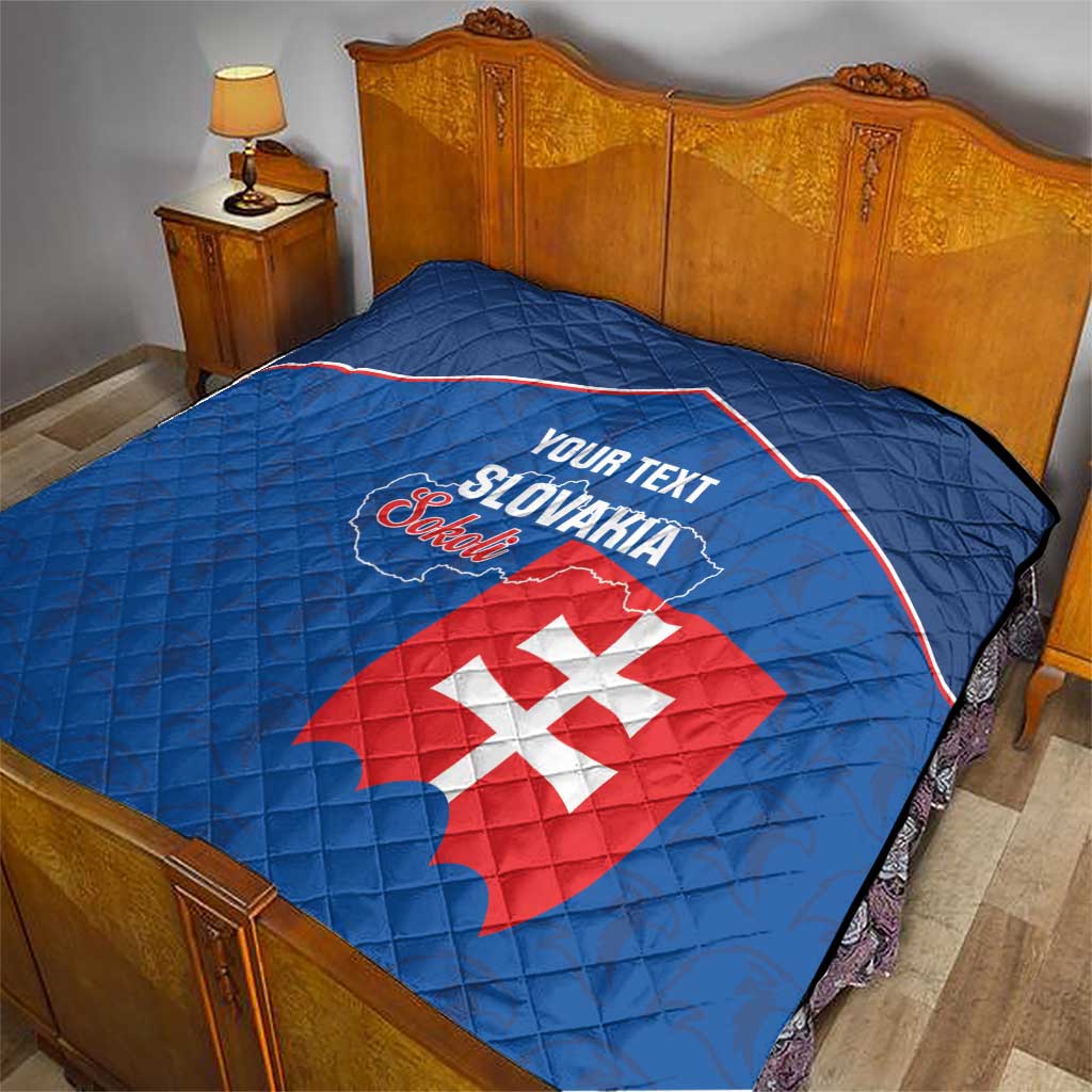 Custom Slovakia Football Quilt Come On Sokoli Falcon Pattern