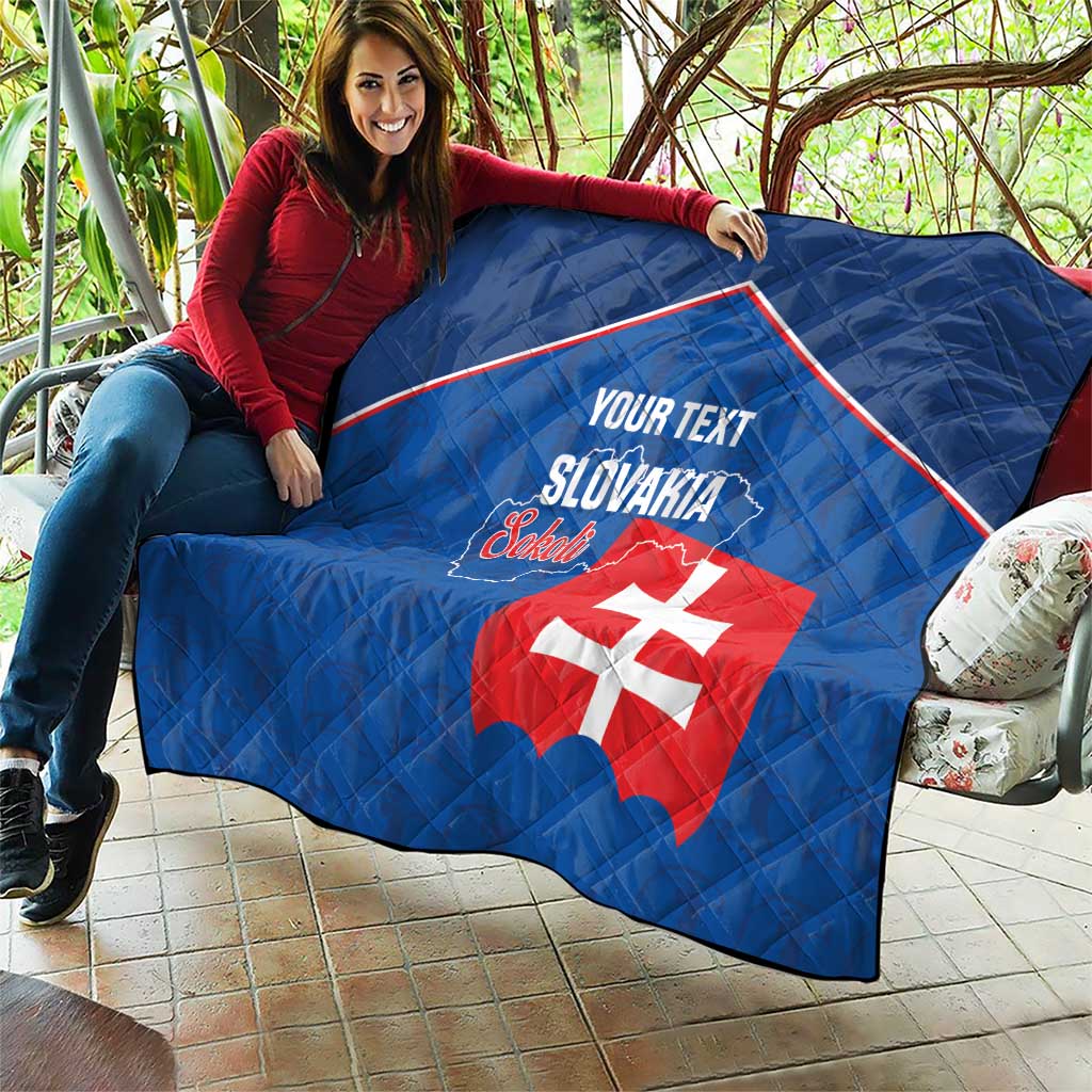 Custom Slovakia Football Quilt Come On Sokoli Falcon Pattern