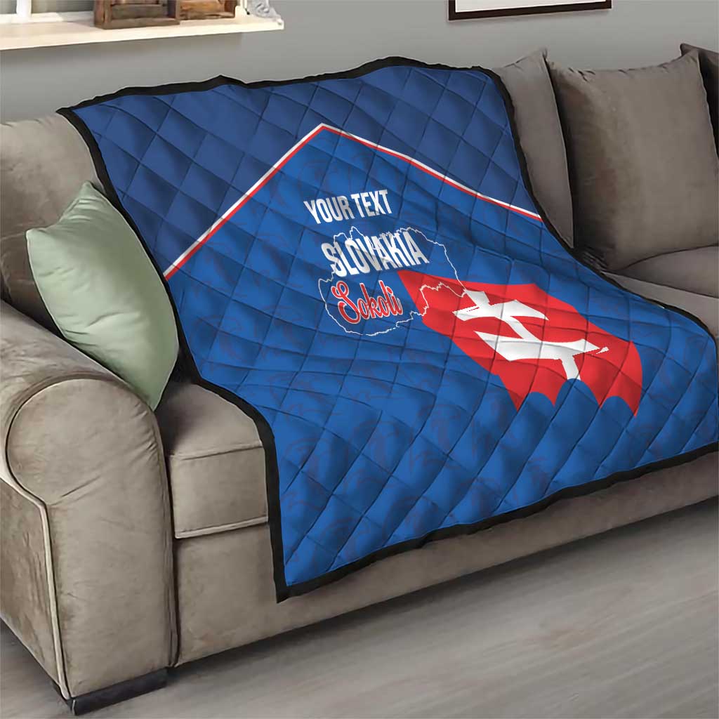 Custom Slovakia Football Quilt Come On Sokoli Falcon Pattern