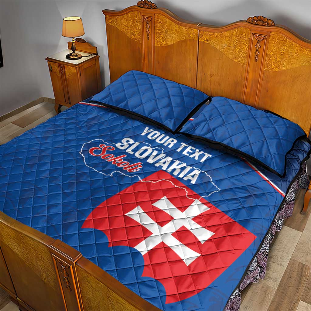 Custom Slovakia Football Quilt Bed Set Come On Sokoli Falcon Pattern