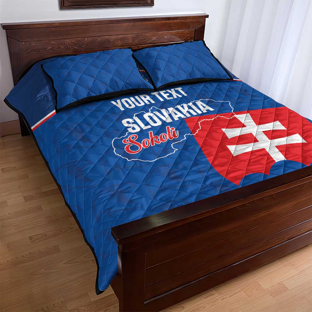 Custom Slovakia Football Quilt Bed Set Come On Sokoli Falcon Pattern