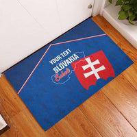 Custom Slovakia Football Rubber Doormat Come On Sokoli Falcon Pattern