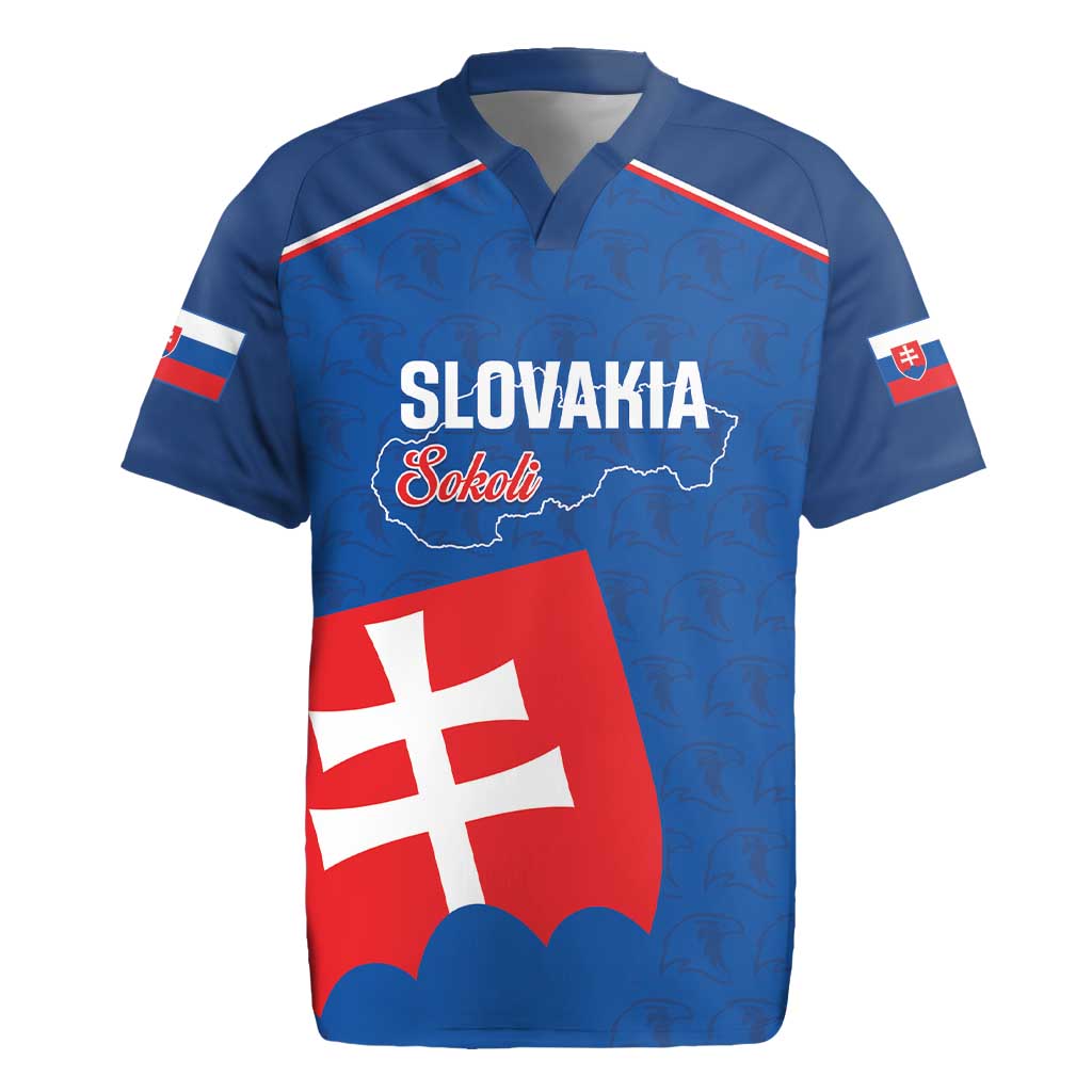 Custom Slovakia Football Rugby Jersey Come On Sokoli Falcon Pattern
