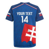 Custom Slovakia Football Rugby Jersey Come On Sokoli Falcon Pattern