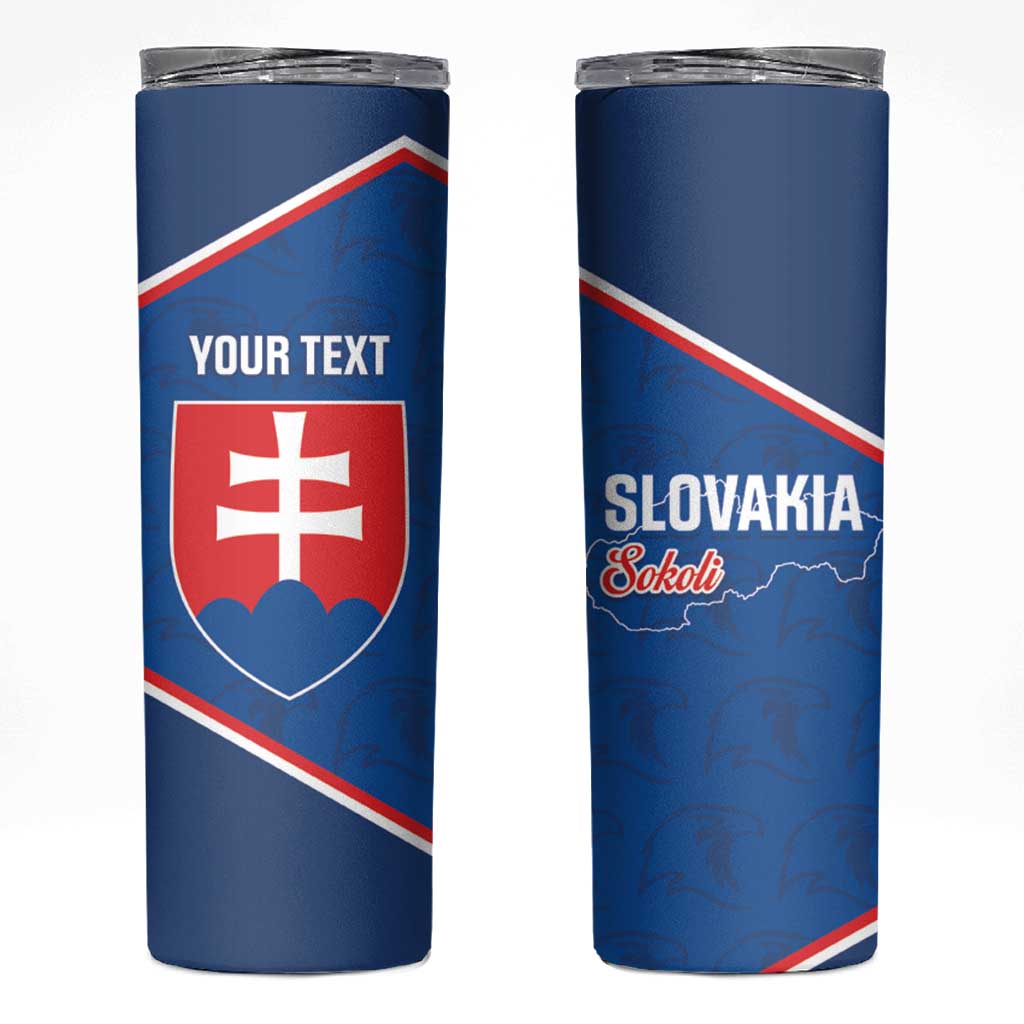 Custom Slovakia Football Skinny Tumbler Come On Sokoli Falcon Pattern