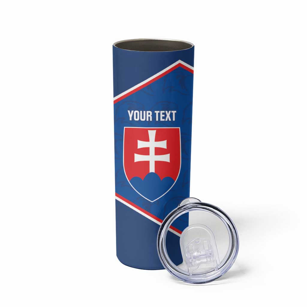 Custom Slovakia Football Skinny Tumbler Come On Sokoli Falcon Pattern