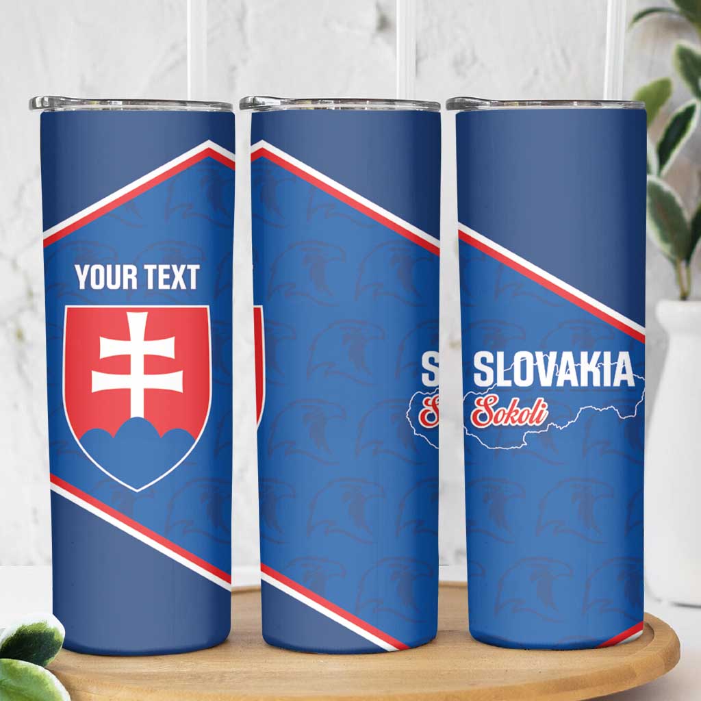 Custom Slovakia Football Skinny Tumbler Come On Sokoli Falcon Pattern