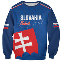 Custom Slovakia Football Sweatshirt Come On Sokoli Falcon Pattern