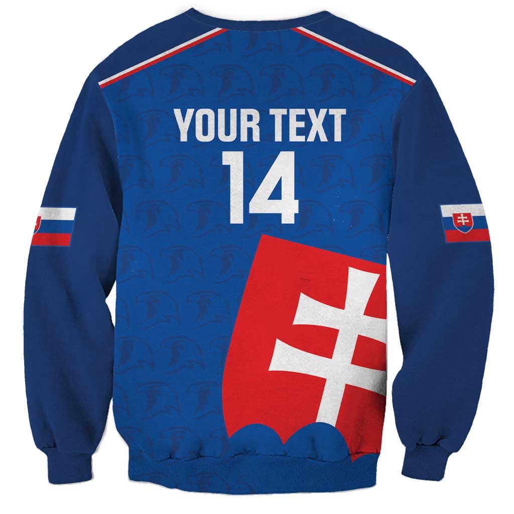 Custom Slovakia Football Sweatshirt Come On Sokoli Falcon Pattern