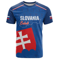 Custom Slovakia Football T Shirt Come On Sokoli Falcon Pattern