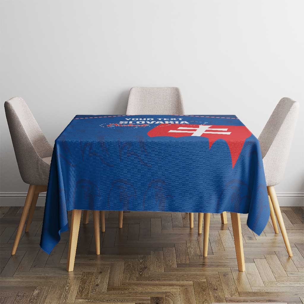 Custom Slovakia Football Tablecloth Come On Sokoli Falcon Pattern